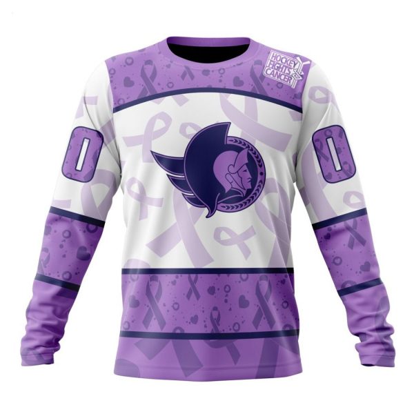 Personalized NHL Ottawa Senators Special Lavender Fight Cancer Hoodie