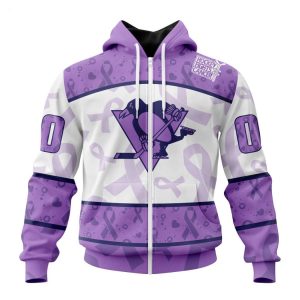 Personalized NHL Pittsburgh Penguins Special Lavender Fight Cancer Hoodie