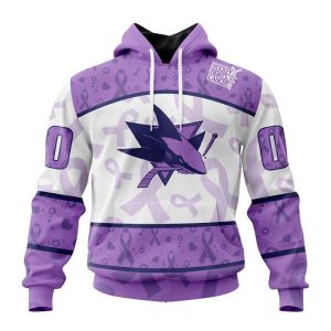 Personalized NHL San Jose Sharks Special Lavender Fight Cancer Hoodie