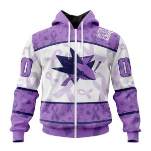 Personalized NHL San Jose Sharks Special Lavender Fight Cancer Hoodie