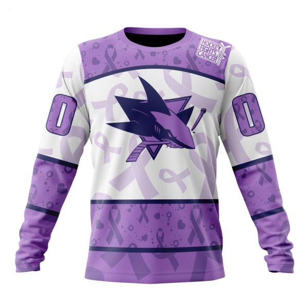 Personalized NHL San Jose Sharks Special Lavender Fight Cancer Hoodie