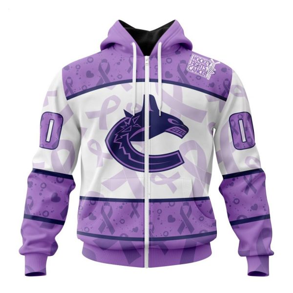 Personalized NHL Vancouver Canucks Special Lavender Fight Cancer Hoodie