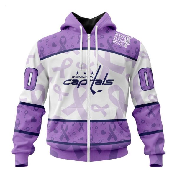 Personalized NHL Washington Capitals Special Lavender Fight Cancer Hoodie