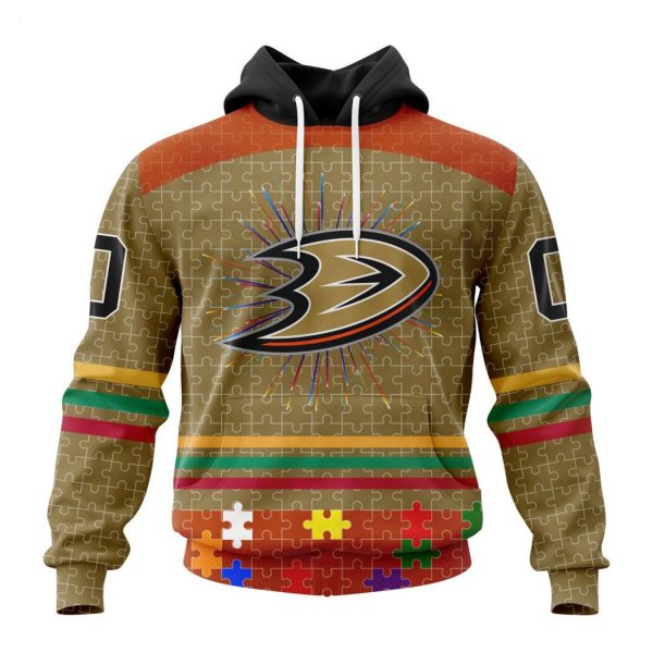 Personalized NHL Anaheim Ducks Specialized Design With Fearless Aganst Autism Concept Hoodie