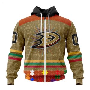 Personalized NHL Anaheim Ducks Specialized Design With Fearless Aganst Autism Concept Hoodie