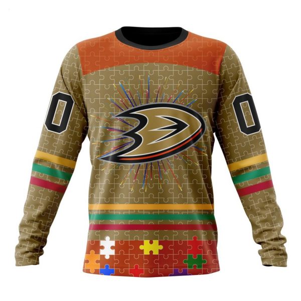 Personalized NHL Anaheim Ducks Specialized Design With Fearless Aganst Autism Concept Hoodie