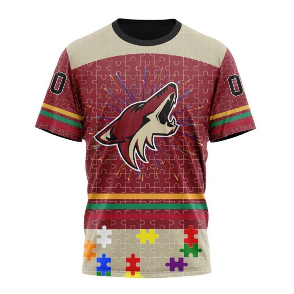 Personalized NHL Arizona Coyotes Specialized Design With Fearless Aganst Autism Concept Hoodie