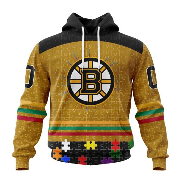 Personalized NHL Boston Bruins Specialized Design With Fearless Aganst Autism Concept Hoodie