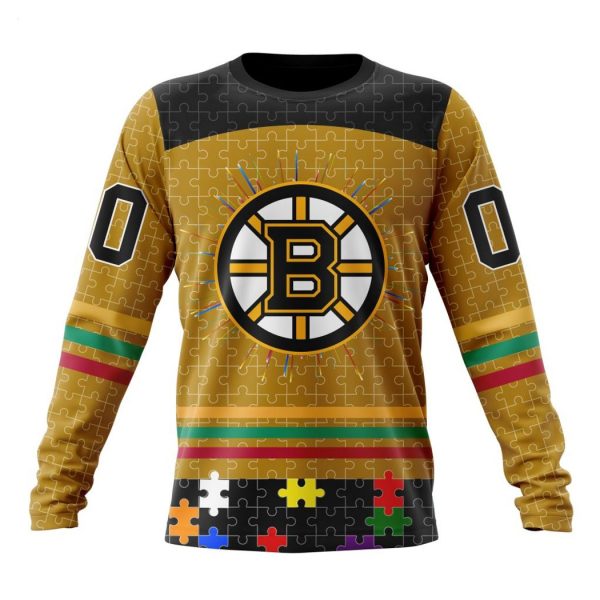 Personalized NHL Boston Bruins Specialized Design With Fearless Aganst Autism Concept Hoodie