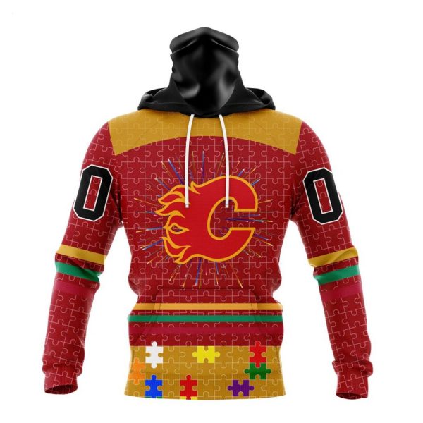 Personalized NHL Calgary Flames Specialized Design With Fearless Aganst Autism Concept Hoodie