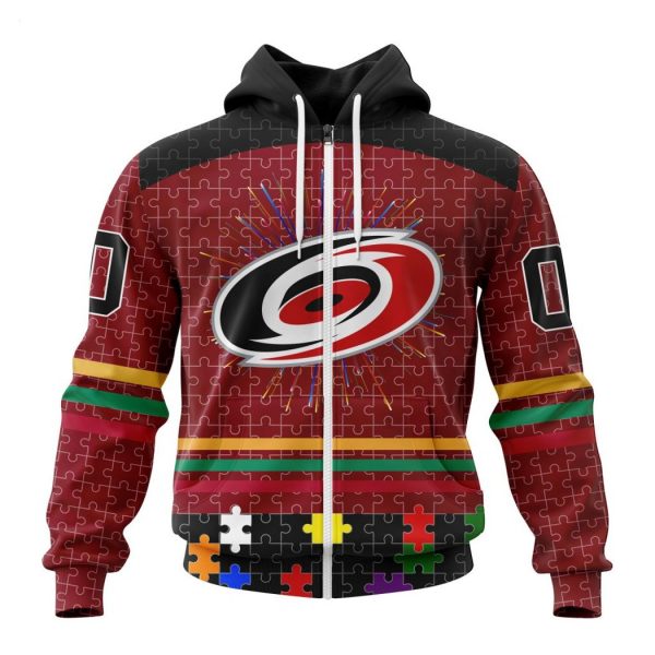 Personalized NHL Carolina Hurricanes Specialized Design With Fearless Aganst Autism Concept Hoodie