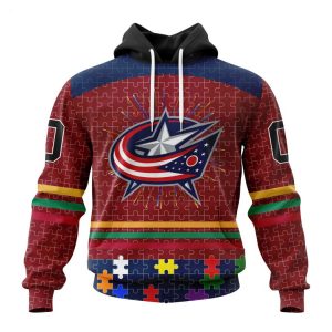 Personalized NHL Columbus Blue Jackets Specialized Design With Fearless Aganst Autism Concept Hoodie