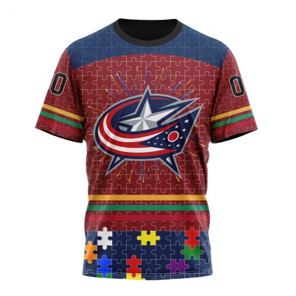 Personalized NHL Columbus Blue Jackets Specialized Design With Fearless Aganst Autism Concept Hoodie