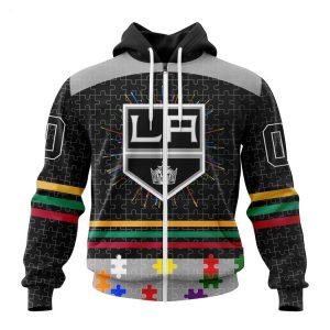 Personalized NHL Los Angeles Kings Specialized Design With Fearless Aganst Autism Concept Hoodie
