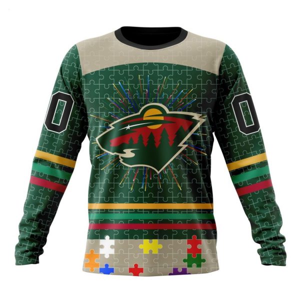 Personalized NHL Minnesota Wild Specialized Design With Fearless Aganst Autism Concept Hoodie