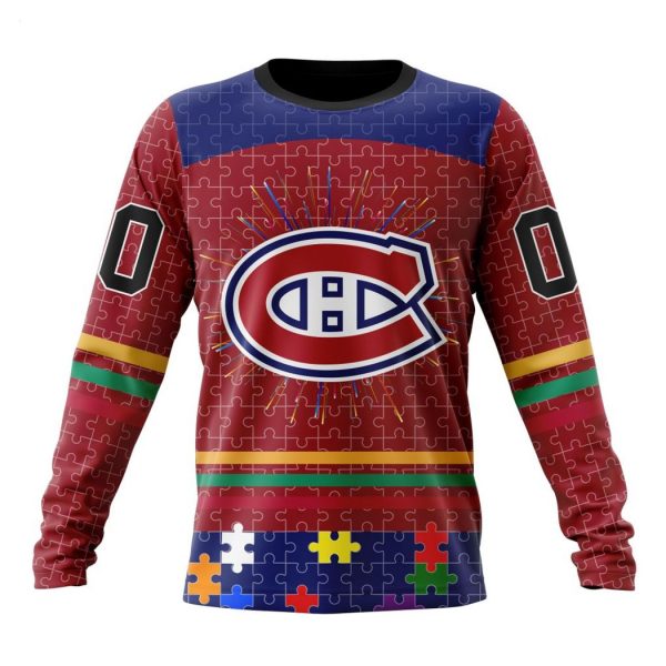 Personalized NHL Montreal Canadiens Specialized Design With Fearless Aganst Autism Concept Hoodie