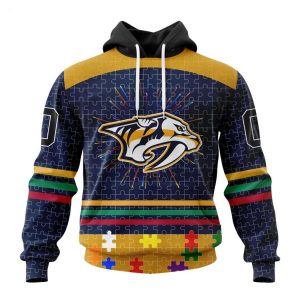 Personalized NHL Nashville Predators Specialized Design With Fearless Aganst Autism Concept Hoodie