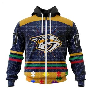 Personalized NHL Nashville Predators Specialized Design With Fearless Aganst Autism Concept Hoodie
