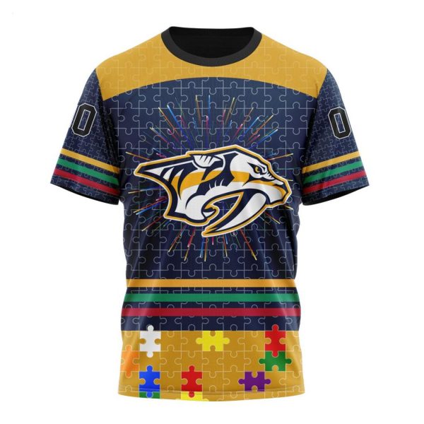 Personalized NHL Nashville Predators Specialized Design With Fearless Aganst Autism Concept Hoodie