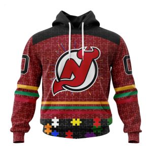 Personalized NHL New Jersey Devils Specialized Design With Fearless Aganst Autism Concept Hoodie
