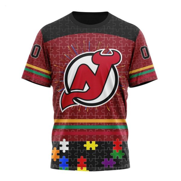 Personalized NHL New Jersey Devils Specialized Design With Fearless Aganst Autism Concept Hoodie