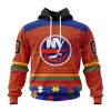 Personalized NHL New York Rangers Specialized Design With Fearless Aganst Autism Concept Hoodie