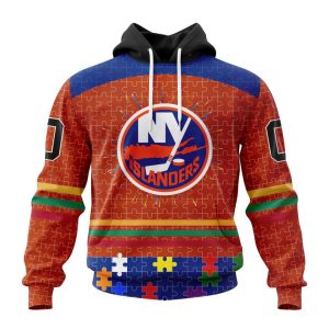 Personalized NHL New York Islanders Specialized Design With Fearless Aganst Autism Concept Hoodie