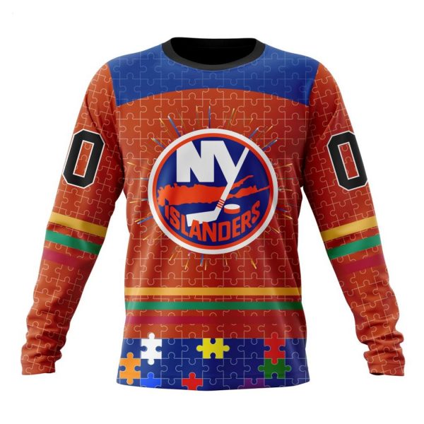 Personalized NHL New York Islanders Specialized Design With Fearless Aganst Autism Concept Hoodie