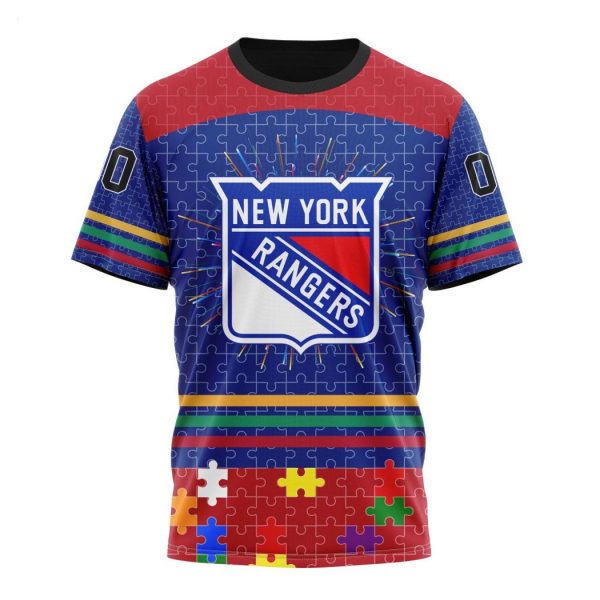 Personalized NHL New York Rangers Specialized Design With Fearless Aganst Autism Concept Hoodie