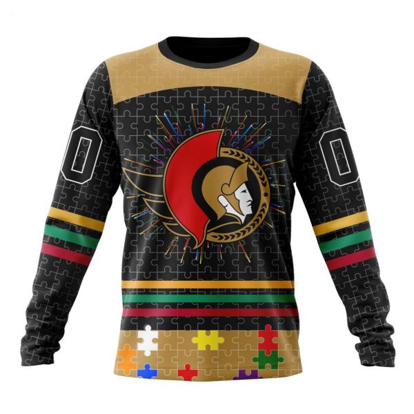 Personalized NHL Ottawa Senators Specialized Design With Fearless Aganst Autism Concept Hoodie