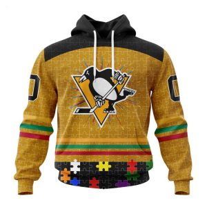 Personalized NHL Pittsburgh Penguins Specialized Design With Fearless Aganst Autism Concept Hoodie