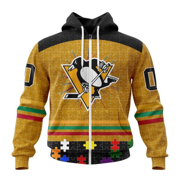 Personalized NHL Pittsburgh Penguins Specialized Design With Fearless Aganst Autism Concept Hoodie