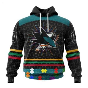 Personalized NHL San Jose Sharks Specialized Design With Fearless Aganst Autism Concept Hoodie