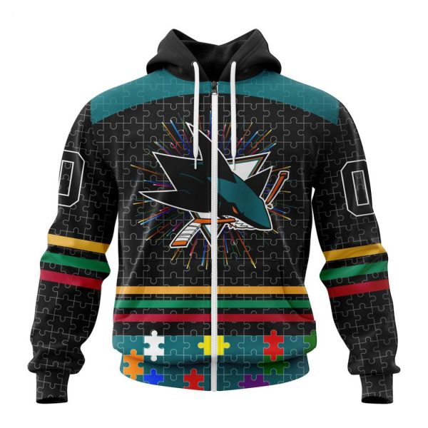 Personalized NHL San Jose Sharks Specialized Design With Fearless Aganst Autism Concept Hoodie