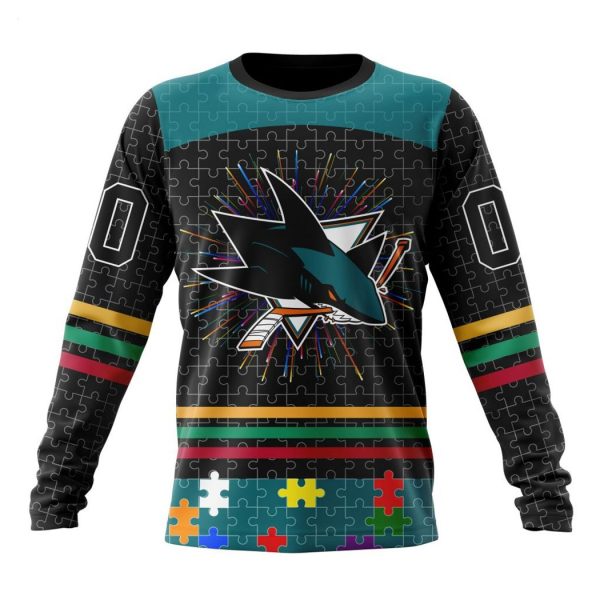 Personalized NHL San Jose Sharks Specialized Design With Fearless Aganst Autism Concept Hoodie