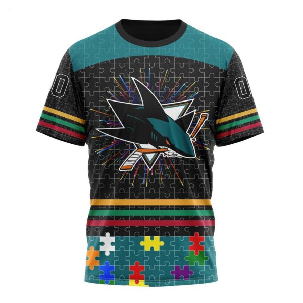 Personalized NHL San Jose Sharks Specialized Design With Fearless Aganst Autism Concept Hoodie