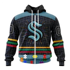 Personalized NHL Seattle Kraken Specialized Design With Fearless Aganst Autism Concept Hoodie