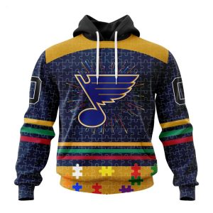 Personalized NHL St. Louis Blues Specialized Design With Fearless Aganst Autism Concept Hoodie