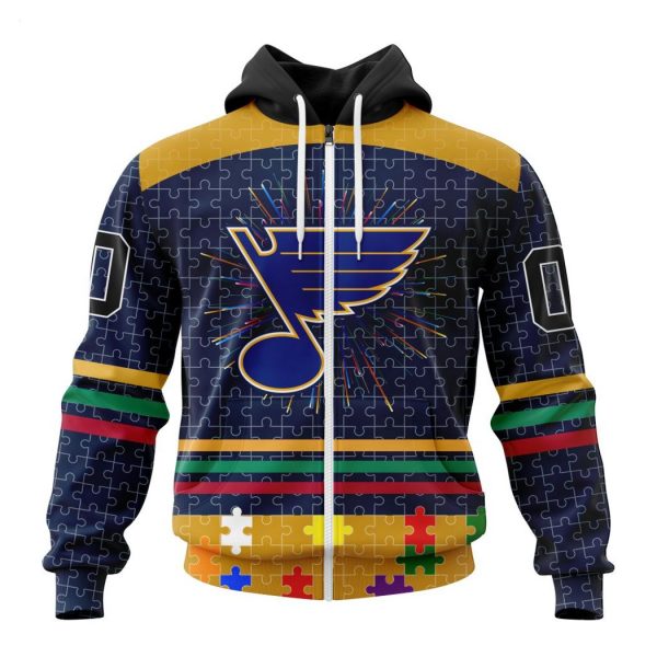 Personalized NHL St. Louis Blues Specialized Design With Fearless Aganst Autism Concept Hoodie