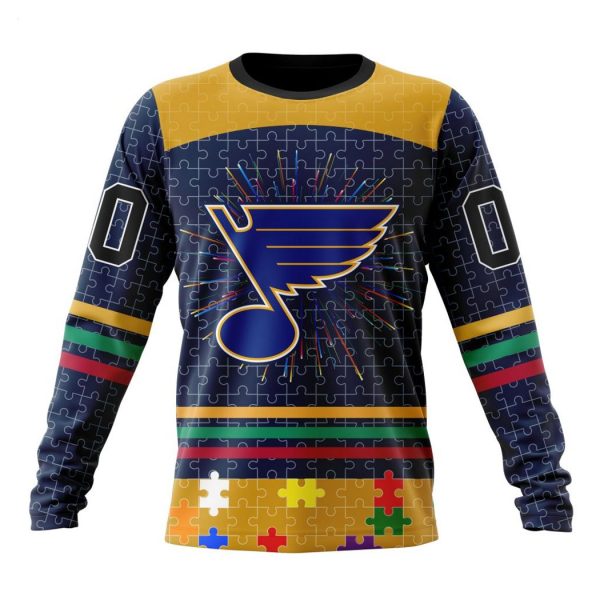 Personalized NHL St. Louis Blues Specialized Design With Fearless Aganst Autism Concept Hoodie