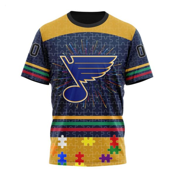 Personalized NHL St. Louis Blues Specialized Design With Fearless Aganst Autism Concept Hoodie