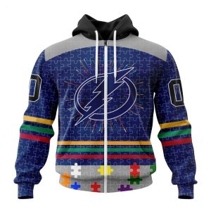 Personalized NHL Tampa Bay Lightning Specialized Design With Fearless Aganst Autism Concept Hoodie