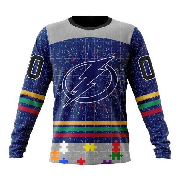 Personalized NHL Tampa Bay Lightning Specialized Design With Fearless Aganst Autism Concept Hoodie