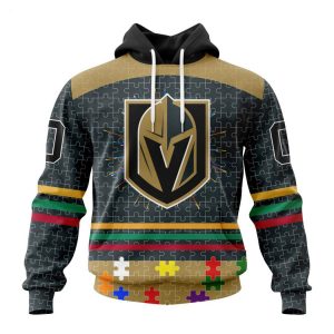 Personalized NHL Vegas Golden Knights Specialized Design With Fearless Aganst Autism Concept Hoodie