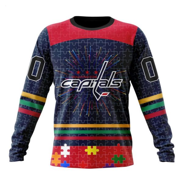 Personalized NHL Washington Capitals Specialized Design With Fearless Aganst Autism Concept Hoodie