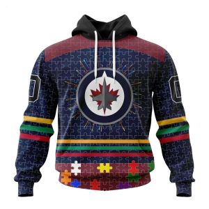 Personalized NHL Winnipeg Jets Specialized Design With Fearless Aganst Autism Concept Hoodie