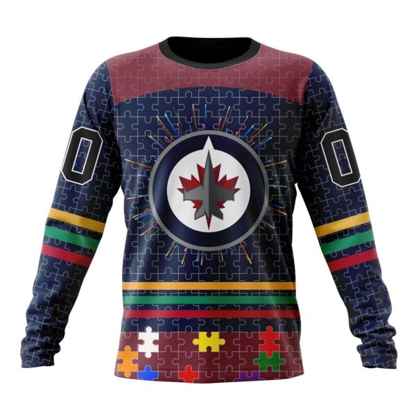 Personalized NHL Winnipeg Jets Specialized Design With Fearless Aganst Autism Concept Hoodie