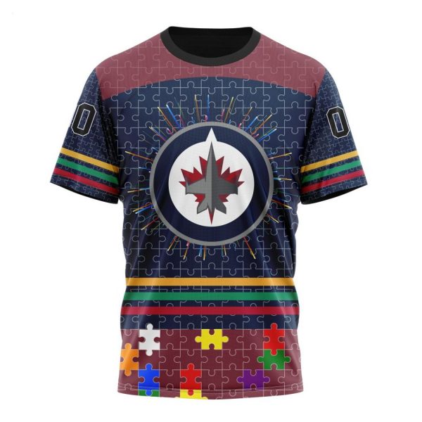 Personalized NHL Winnipeg Jets Specialized Design With Fearless Aganst Autism Concept Hoodie