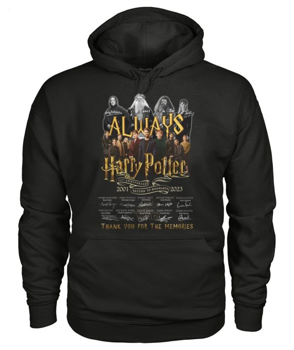 Always Harry Potter 22nd Anniversary 2001 – 2023 Return To Hogwarts Thank You For The Memories T-Shirt