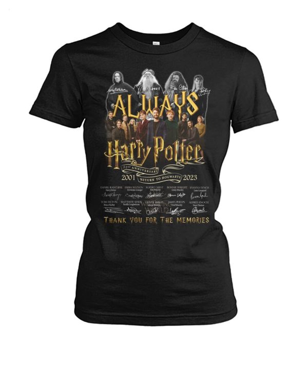 Always Harry Potter 22nd Anniversary 2001 – 2023 Return To Hogwarts Thank You For The Memories T-Shirt